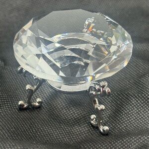 Elegant glass diamond Decorative Accent with Silver Stand
